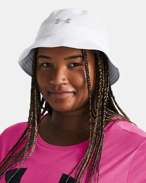 Women's UA Blitzing Bucket Hat, White, pdpMainDesktop image number 2